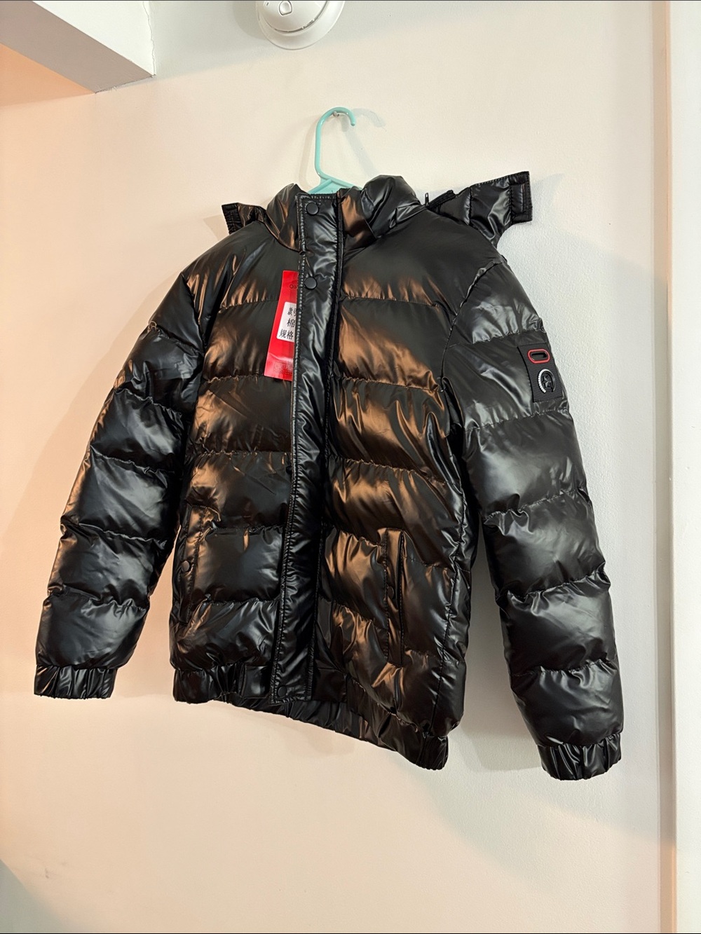 Kids Black Puffer Jacket with Hood